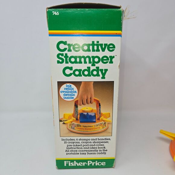 Vintage Fisher Price Creative Stamper Caddy Jungle Scenes #746 1980s Craft Set - Picture 12 of 16
